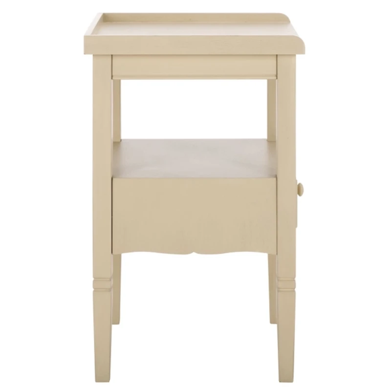 Beige Wood Single Drawer Adelaide End Table
