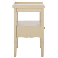 Beige Wood Single Drawer Adelaide End Table