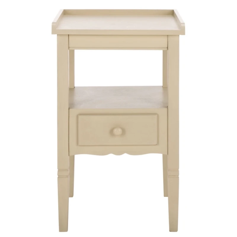 Beige Wood Single Drawer Adelaide End Table