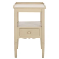 Beige Wood Single Drawer Adelaide End Table