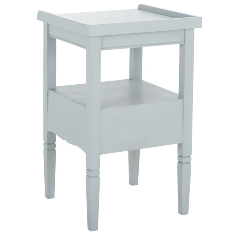 Sky Blue Wood Single Drawer Adelaide End Table