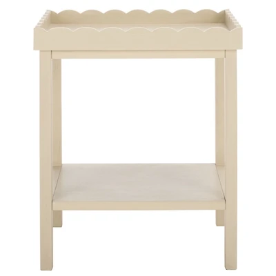 Sand Scalloped Edge Cottage Lilly Accent Table