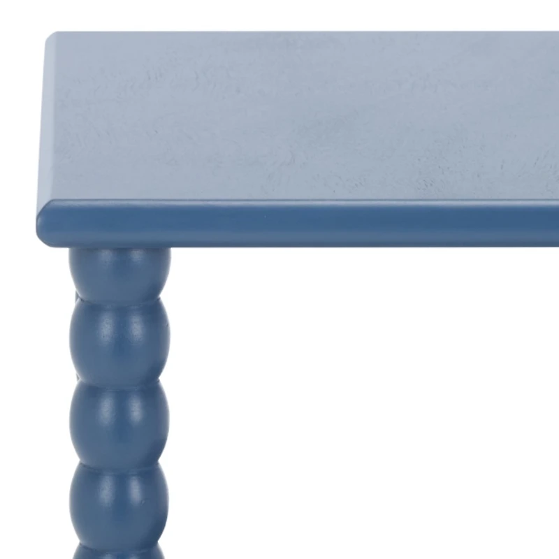 Minerva Blue Wood Spindle 3-Tier Accent Table