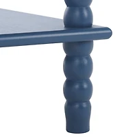 Minerva Blue Wood Spindle 3-Tier Accent Table