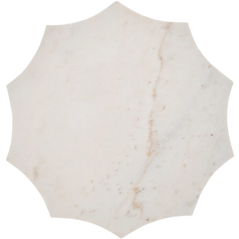 White Marble Star Gold Accent Table