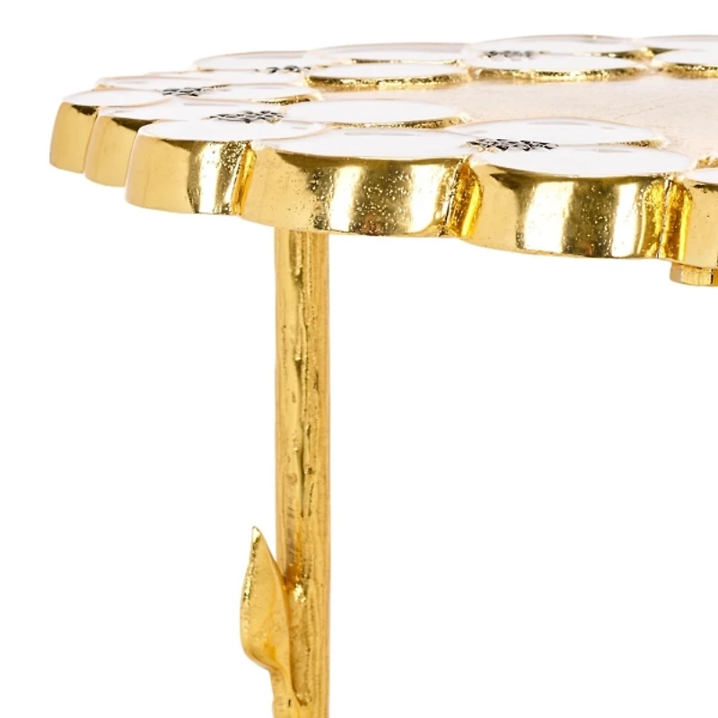 Gold Metal Flower Accent Table