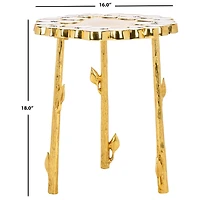 Gold Metal Flower Accent Table
