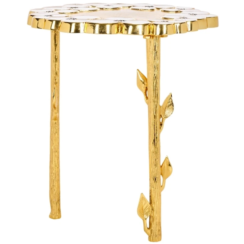 Gold Metal Flower Accent Table