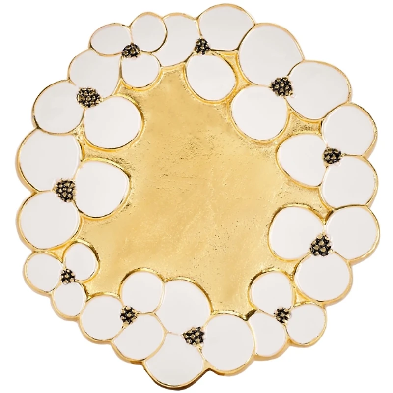Gold Metal Flower Accent Table