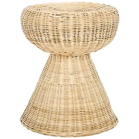 Natural Rattan Woven Coastal Accent Table