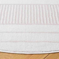 Ivory Lunetta Contemporary Round Area Rug, 6x6