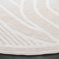 Ivory Onne Contemporary Round Area Rug, 6x6