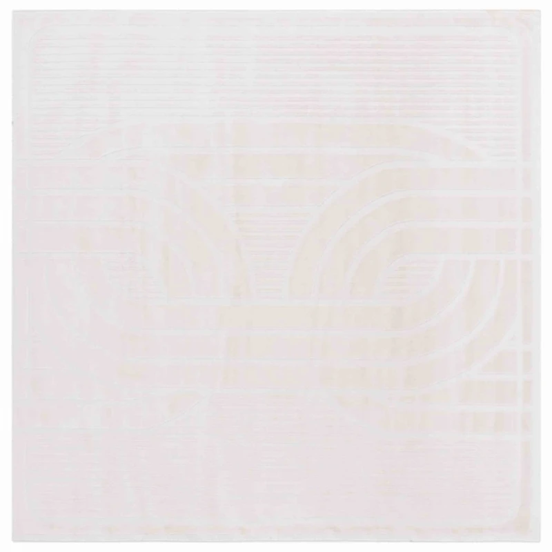 Ivory Onne Contemporary Square Area Rug, 6x6