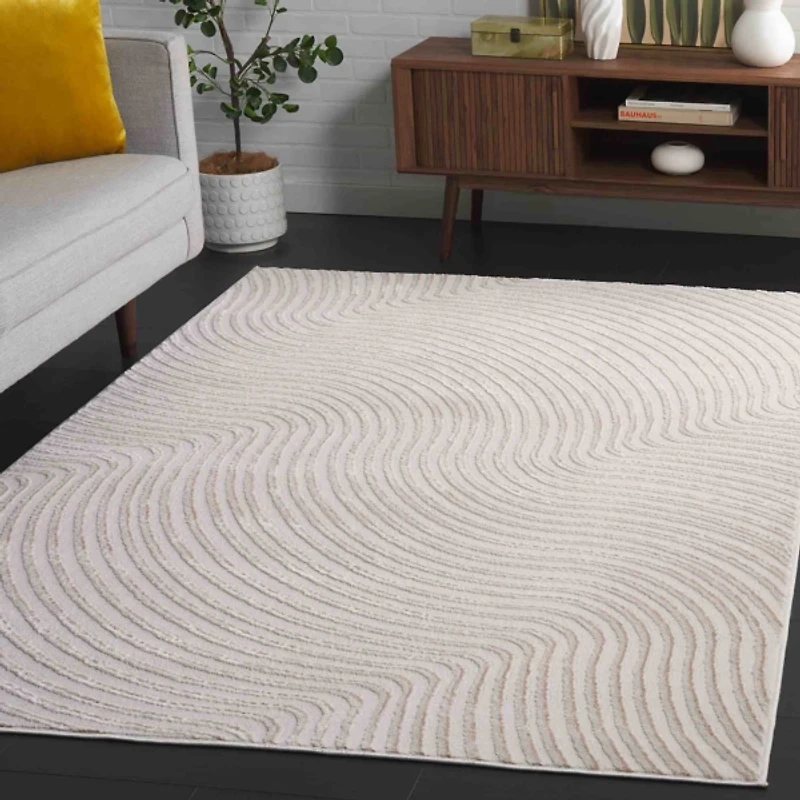 Ivory Mirlinda Contemporary Area Rug