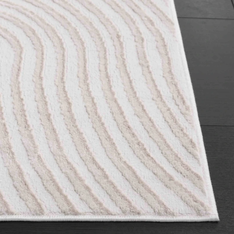 Ivory Mirlinda Contemporary Square Area Rug