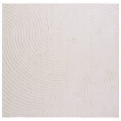 Ivory Mirlinda Contemporary Square Area Rug