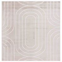 Beige Elselore Contemporary Square Area Rug, 6x6