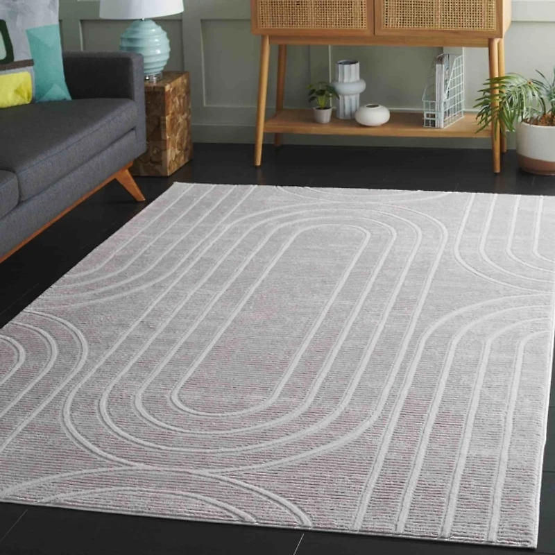 Gray Elselore Contemporary Area Rug