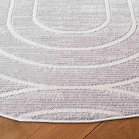 Gray Elselore Contemporary Round Area Rug, 6x6