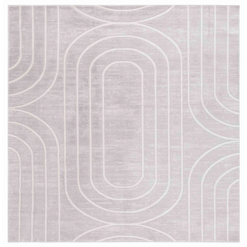 Gray Elselore Contemporary Square Area Rug, 6x6