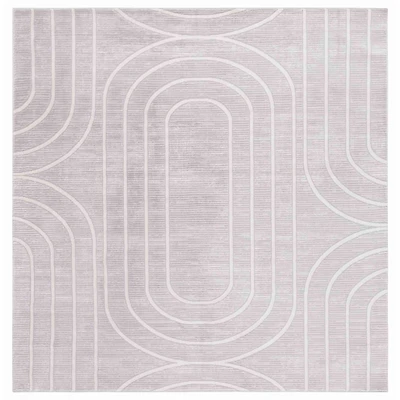 Gray Elselore Contemporary Square Area Rug, 6x6