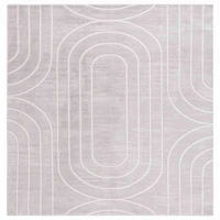 Gray Elselore Contemporary Square Area Rug, 6x6