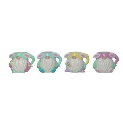Multicolor Easter Gnome Mugs, Set of 4