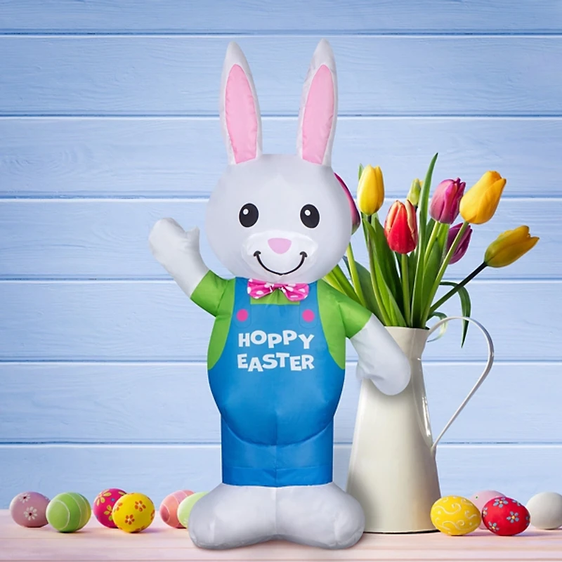 Waving Easter Bunny Inflatable Decoration