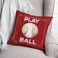 Red Play Baseball Pillow