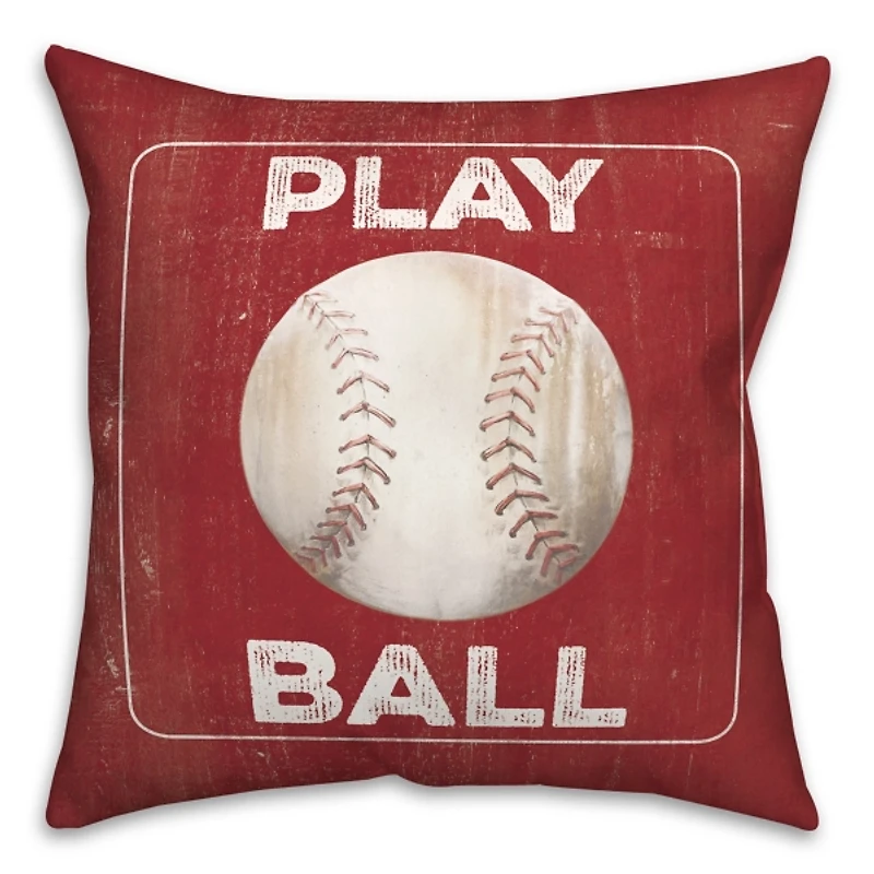 Red Play Baseball Pillow