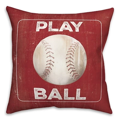 Red Play Baseball Pillow
