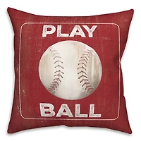 Red Play Baseball Pillow