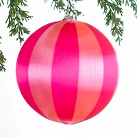 Pink Circus Stripes Ball Ornament, 6 in.