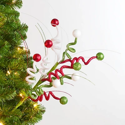 Multicolor Glitter Spirals Tree Pick