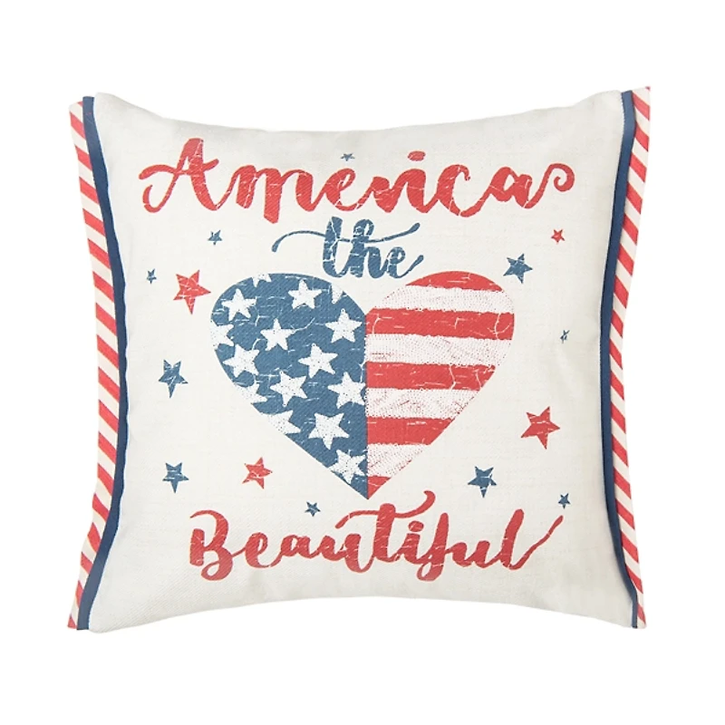 America the Beautiful Heart Pillow