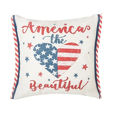 America the Beautiful Heart Pillow