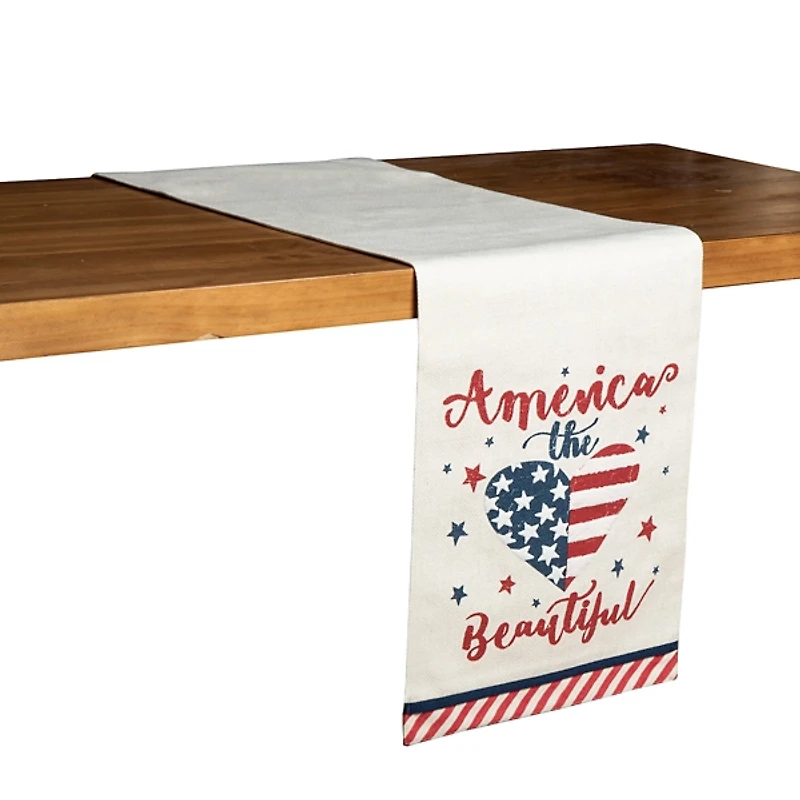 America the Beautiful Heart Table Runner