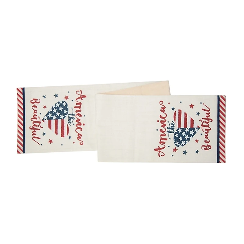 America the Beautiful Heart Table Runner