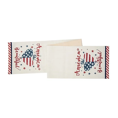 America the Beautiful Heart Table Runner