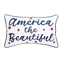 America the Beautiful Embroidered Pillow