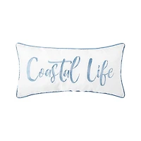 Blue and White Coastal Life Lumbar Pillow