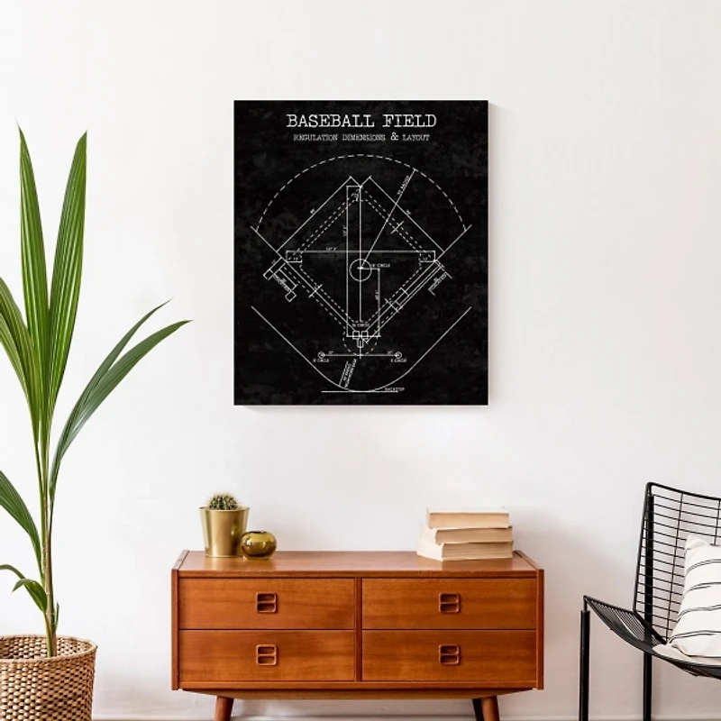 Baseball Field Layout Canvas Art Print