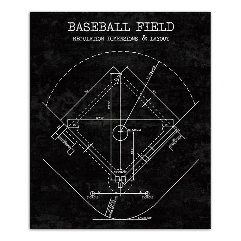 Baseball Field Layout Canvas Art Print