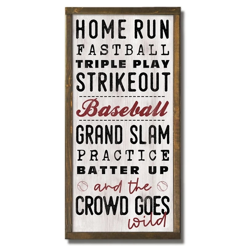 Baseball Terms Wood Wall Plaque