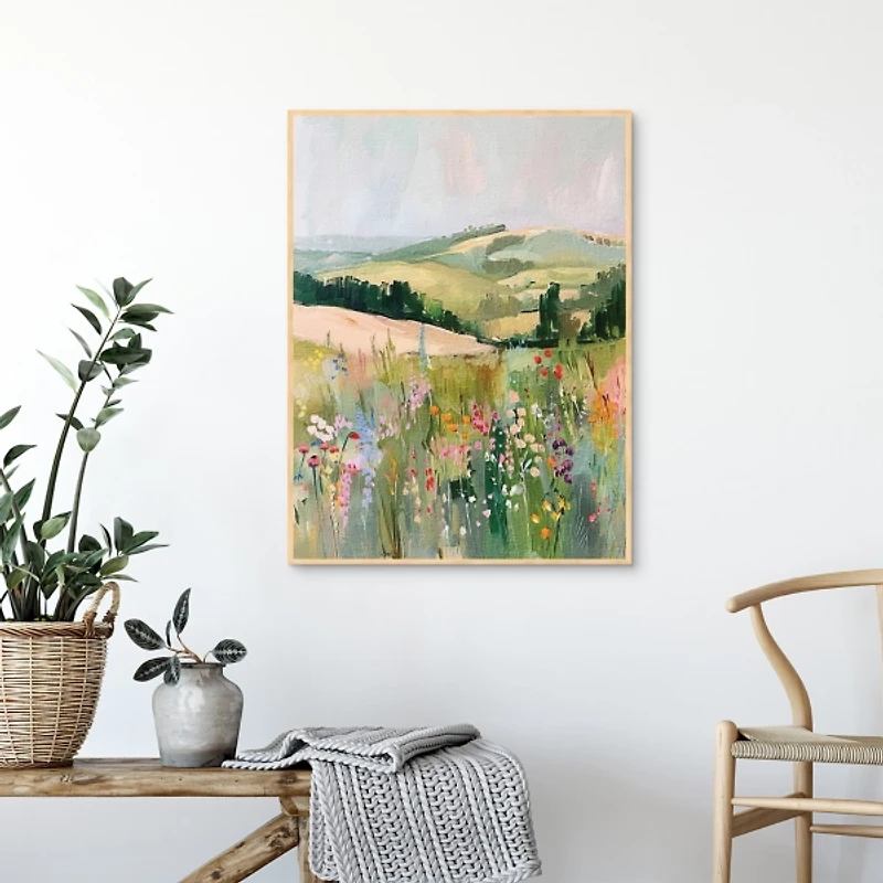 Pastel Landscape Framed Canvas Art Print