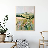 Pastel Landscape Framed Canvas Art Print