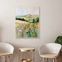 Pastel Landscape Framed Canvas Art Print