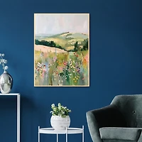 Pastel Landscape Framed Canvas Art Print