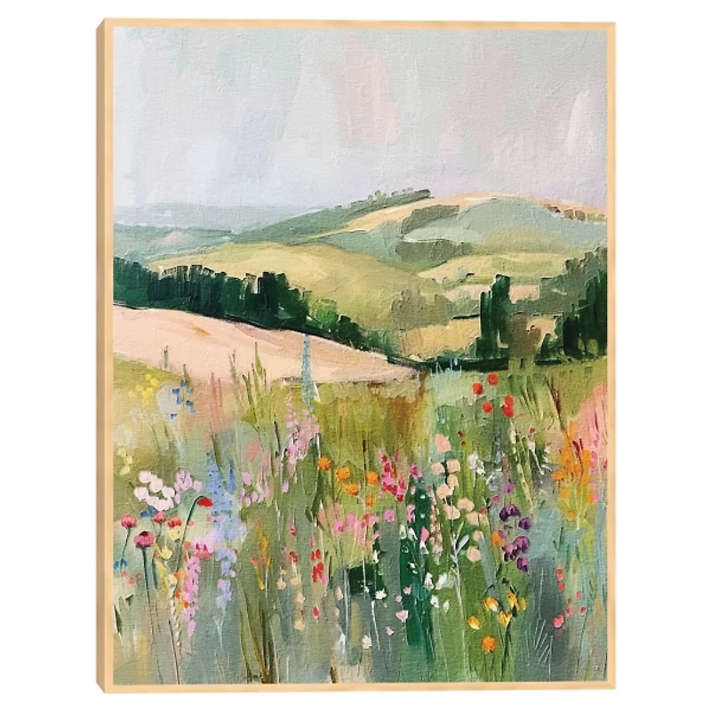 Pastel Landscape Framed Canvas Art Print