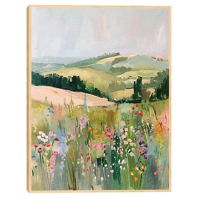 Pastel Landscape Framed Canvas Art Print